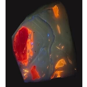 Milk Glass Amberina Tipped Art Glass Cullet‎ Glowing Infusions #5GX137